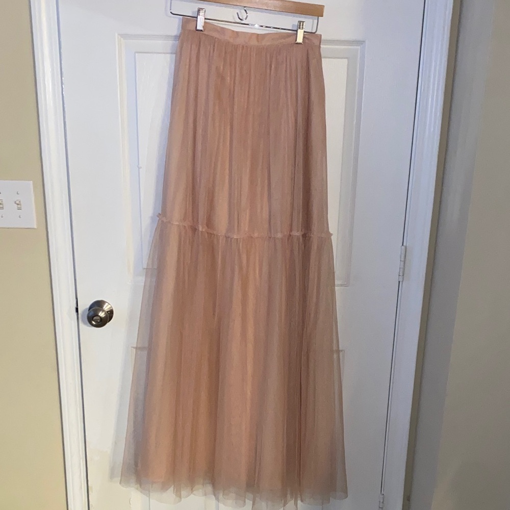 Jenny Yoo Dusty Rose Tulle Maxi Skirt sz 4